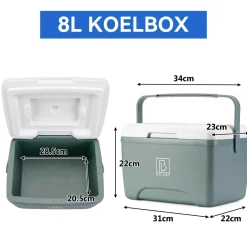 Brisby 8 liter koelbox met 2 koelelementen - Green