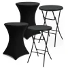 Brixy 80 x 110 cm Black inklapbare statafels met rok - Set van 2