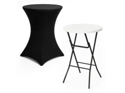Brixy 80 x 110 cm inklapbare statafel met rok - White