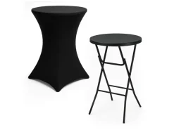 Brixy 80 x 110 cm inklapbare statafel met rok - Black