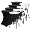 Brixy 80 x 110 cm White inklapbare statafel met rok – Set van 4
