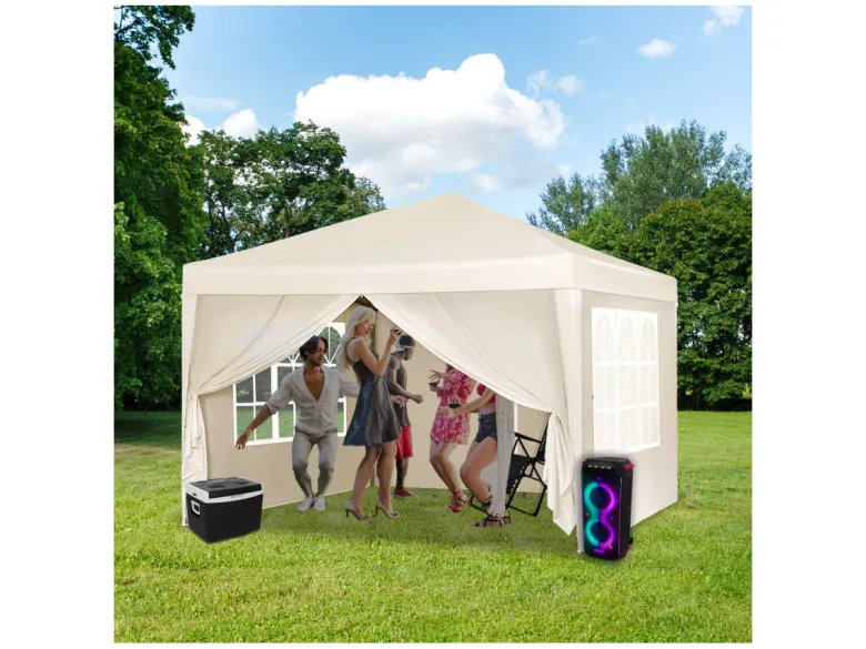 Brixy 3 x 3 meter opvouwbare partytent met zijwanden - Cream