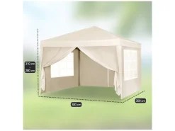 Brixy 3 x 3 meter opvouwbare partytent met zijwanden - Cream