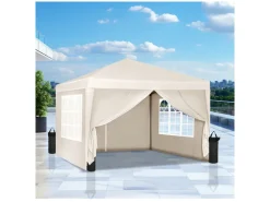 Brixy 3 x 3 meter opvouwbare partytent met zijwanden - Cream