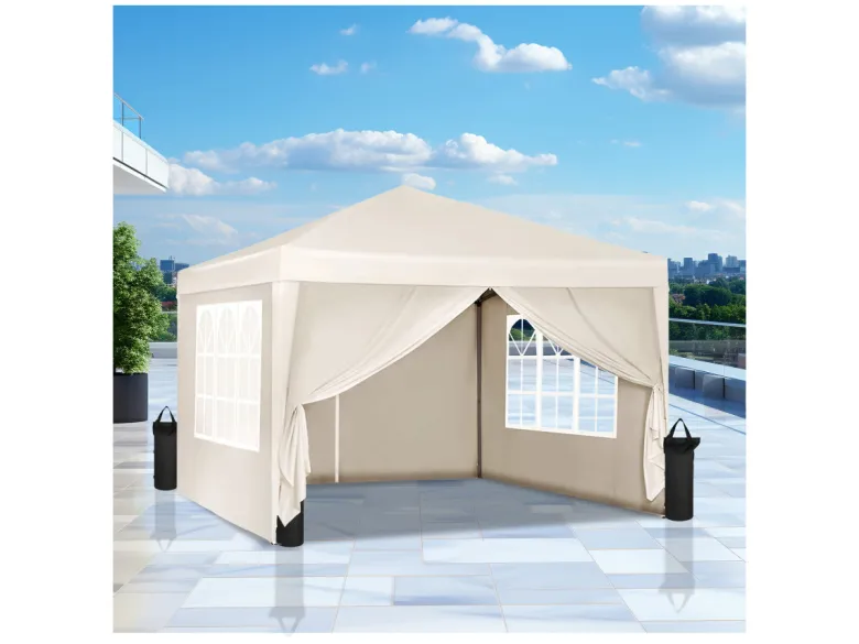 Brixy 3 x 3 meter opvouwbare partytent met zijwanden - Cream