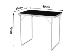 Brixy 80 x 60 x 70 cm inklapbare campingtafel - Black