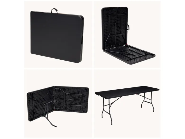 Brixy 180 x 70 x 74 cm inklapbare campingtafel - Black