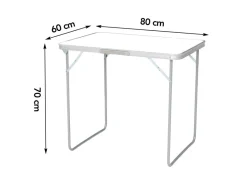 Brixy 80 x 60 x 70 cm inklapbare campingtafel - White