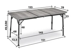 Brunner ELÙTOP 6 Compack Extension campingtafel - 155 x 78 cm