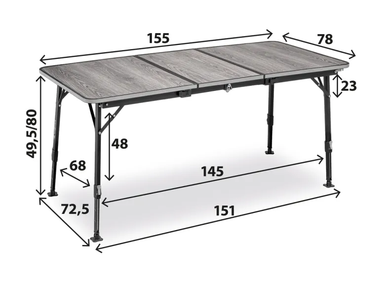 Brunner ELÙTOP 6 Compack Extension campingtafel - 155 x 78 cm