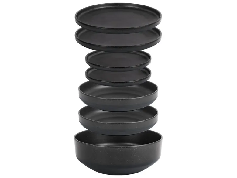 Brunner Odette Double Black 6 in 1 melamine serviesset - 7-delig
