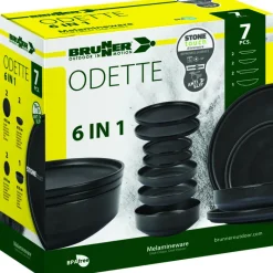 Brunner Odette Double Black 6 in 1 melamine serviesset - 7-delig