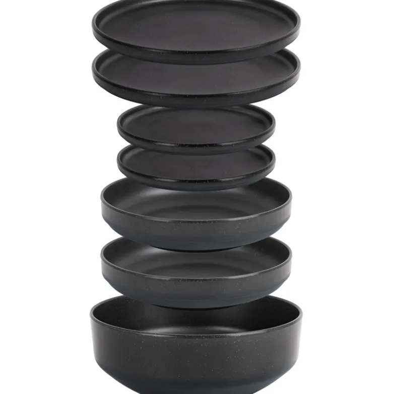 Brunner Odette Double Black 6 in 1 melamine serviesset - 7-delig