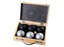 Buffalo gepoedercoat Jeu de boules set in houten doos