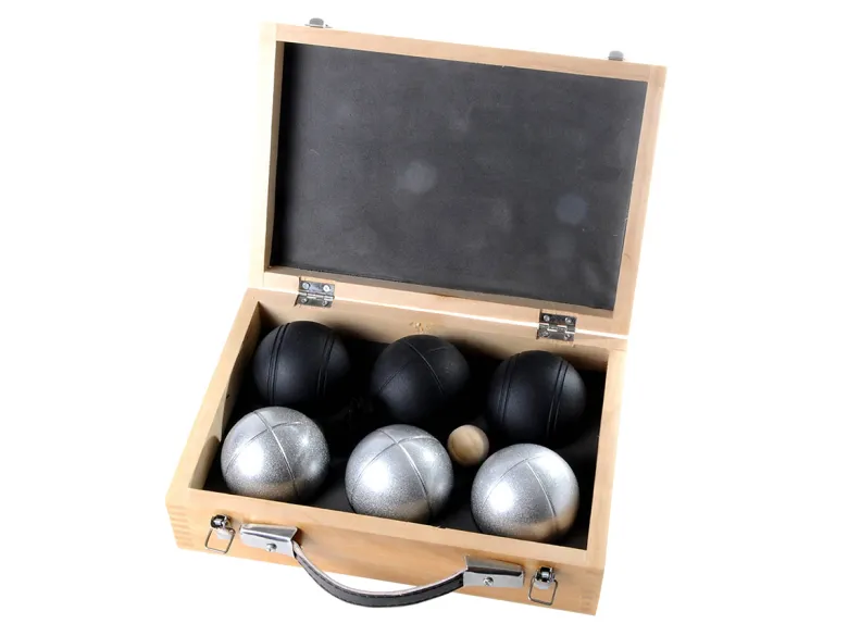 Buffalo gepoedercoat Jeu de boules set in houten doos