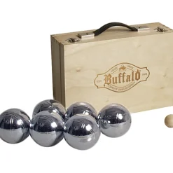 Buffalo metaal Jeu de Boules set in houten doos