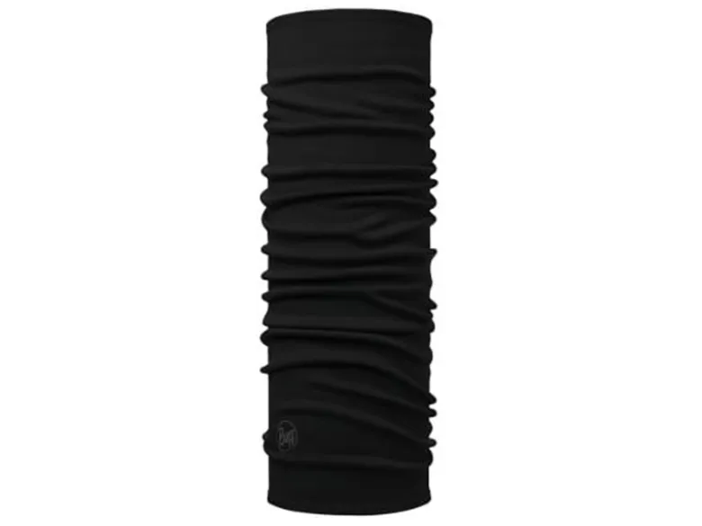 Buff Merino Midweight nekwarmer - Solid Black