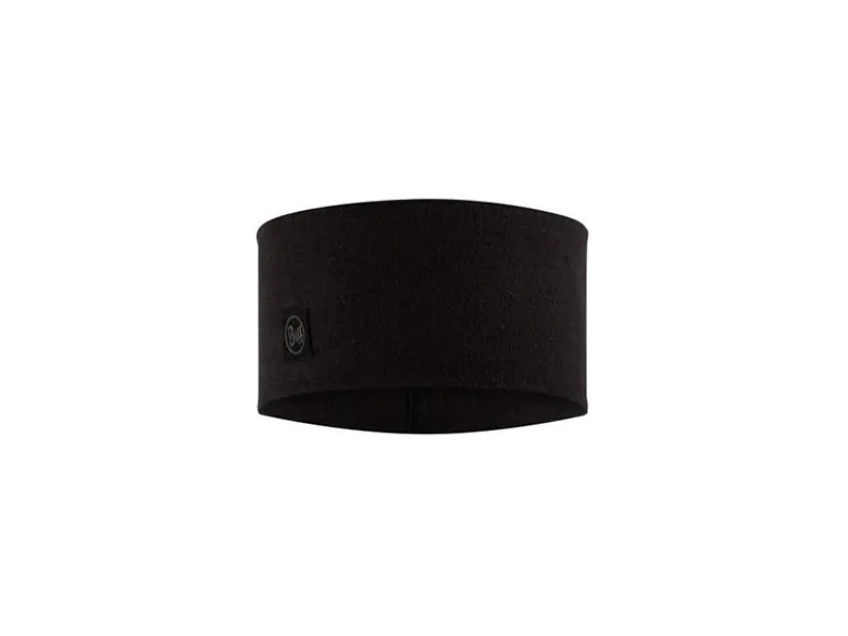 Buff Merino Wide Hoofdband - Solid Black