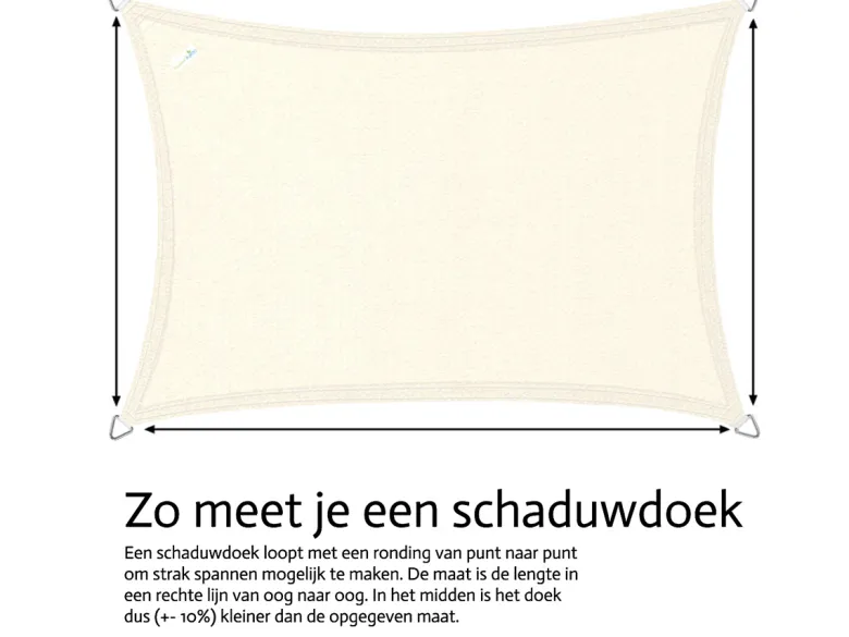 Buitenkado 2x4.5 crème wit hpde waterdoorlatend schaduwdoek