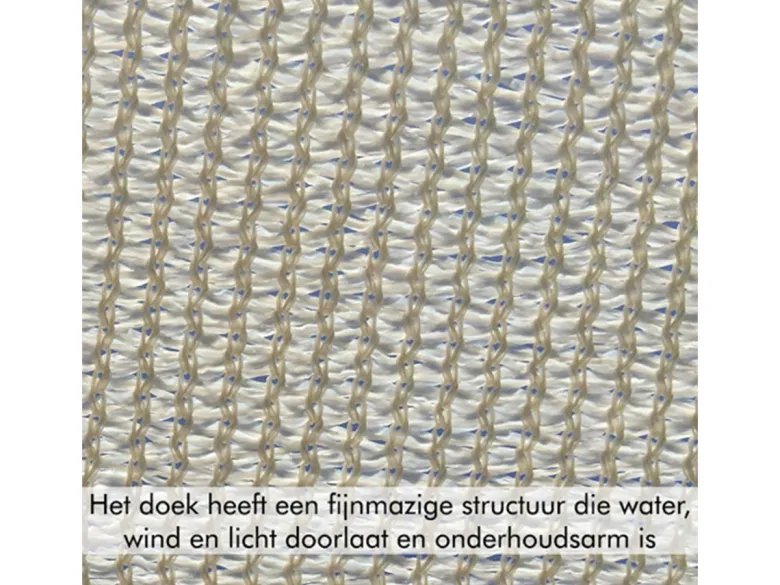 Buitenkado 3x4x5 hdpe schaduwdoek - cream white