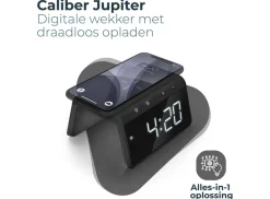 Caliber HCG019QI-BA draadloze oplader en wekker
