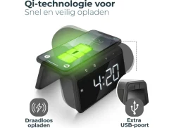 Caliber HCG019QI-BA draadloze oplader en wekker