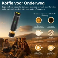 Campingwise draagbare espressomachine - Black