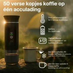 Campingwise draagbare espressomachine - Black