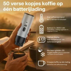 Campingwise draagbare espressomachine - Grey