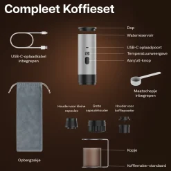Campingwise draagbare espressomachine - Grey