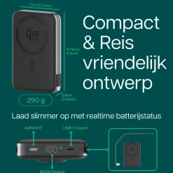 Campingwise Qi2.2 10000mAh magnetische Powerbank - Black