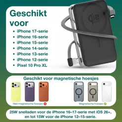 Campingwise Qi2.2 10000mAh magnetische Powerbank - Black