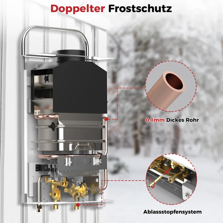 Camplux BD158 6 liter draagbare geiser - 50 mbar