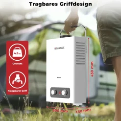 Camplux BD158 6 liter draagbare geiser - 50 mbar