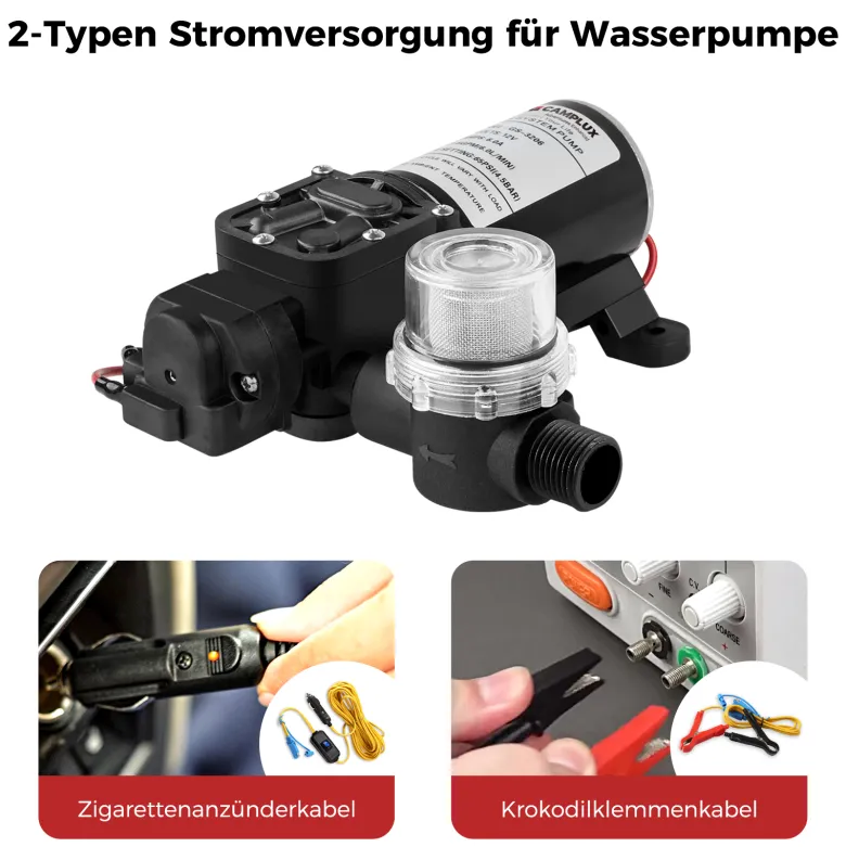 Camplux BW158 6 liter geiser met pomp en regenkap - 50 mbar