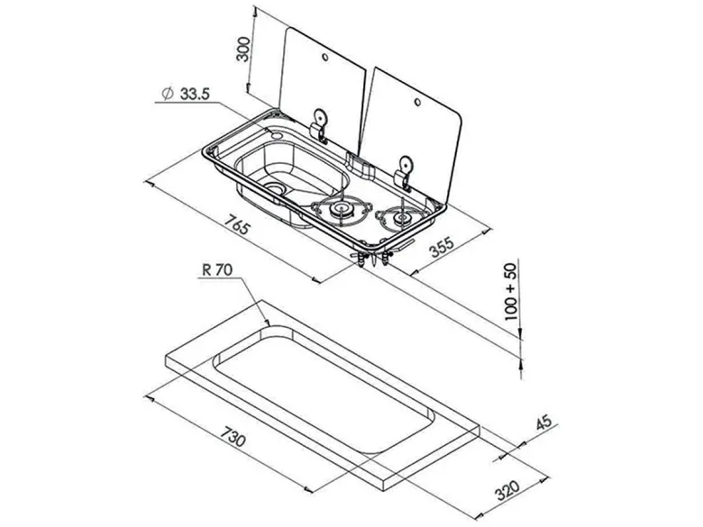 CAN FL1766 kook-spoelcombinatie