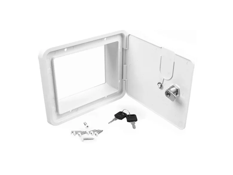 Carbest bagageluik met slot white - 193 x 165 mm
