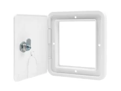 Carbest serviceluik met slot white - 107 x 122 mm