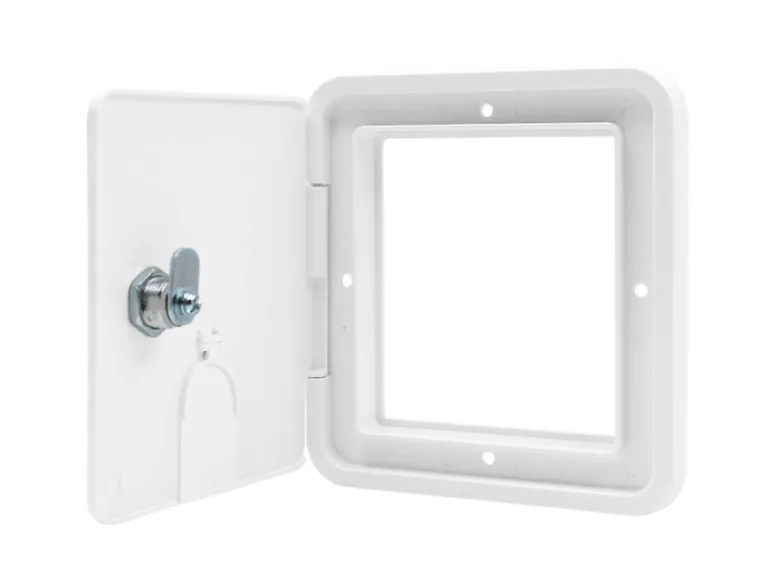 Carbest serviceluik met slot white - 107 x 122 mm