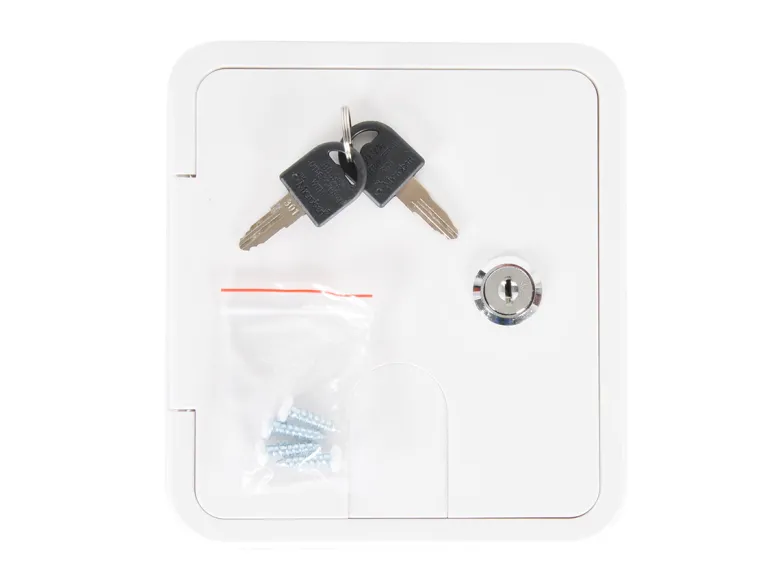 Carbest serviceluik met slot white - 107 x 122 mm