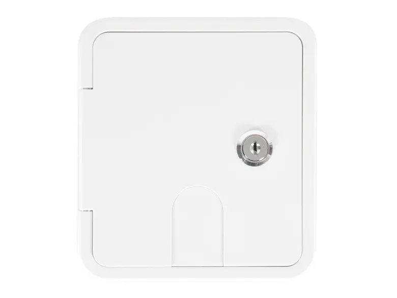 Carbest serviceluik met slot white - 107 x 122 mm