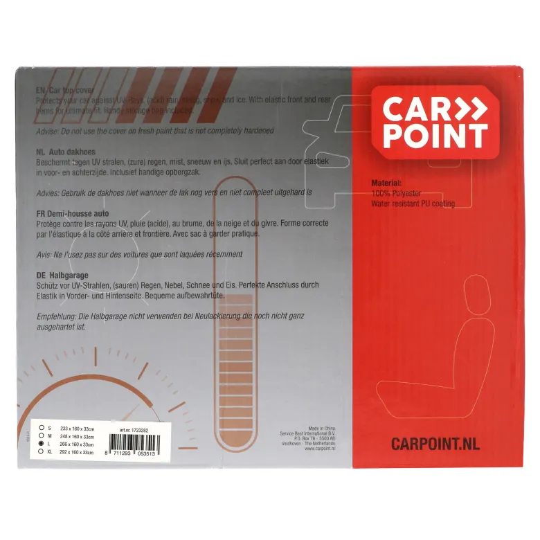 Carpoint Polyester dakhoes L - 266 x 160 x 33 cm