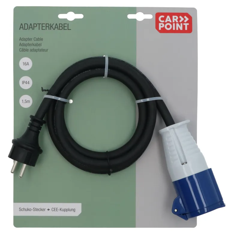 Carpoint Schuko naar CEE adapterkabel - 150 cm