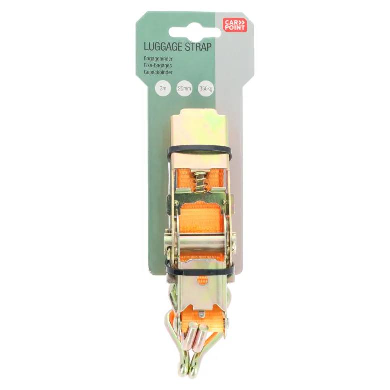 Carpoint Spanband met ratel en haken - 3 meter