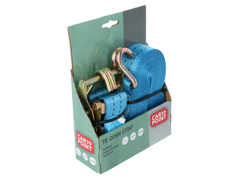 Carpoint Spanband met ratel en haken - 7 meter