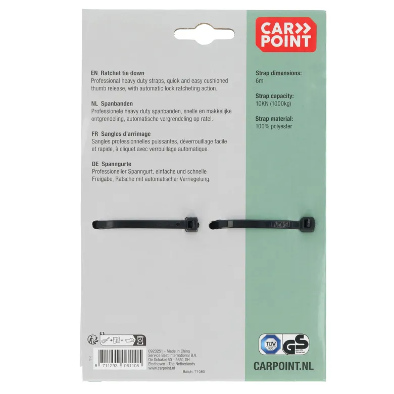 Carpoint Spanband met ratel - 6 meter