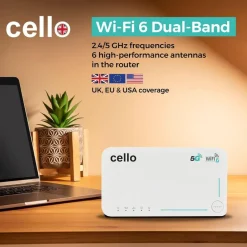 Cello Wi-Fi 6 AX1800 5G-router met SIM-slot