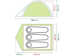 Coleman Darwin 3 Grey koepeltent