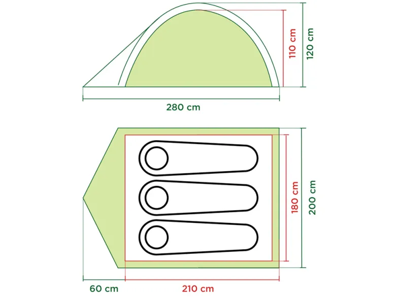 Coleman Darwin 3 Grey koepeltent