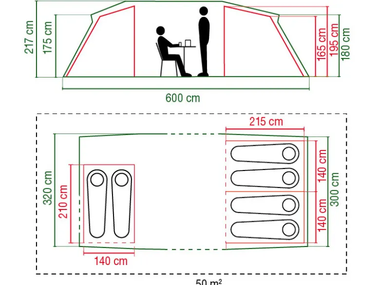 Coleman MacKenzie 6 BlackOut Vis-à-Vis tunneltent